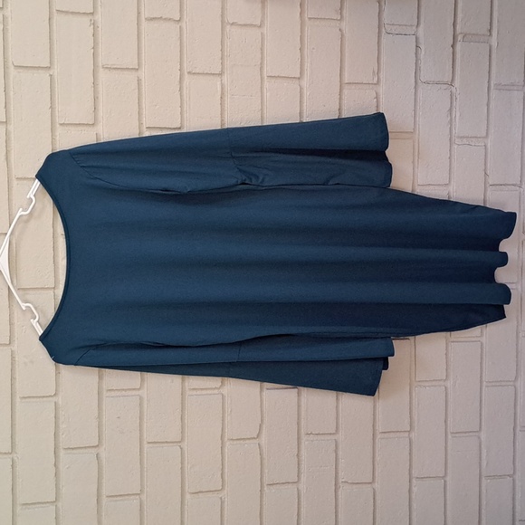 Hot Kiss Turquoise Blue Long Bell Sleeve Dress. Size 2X NWOT - Picture 4 of 9